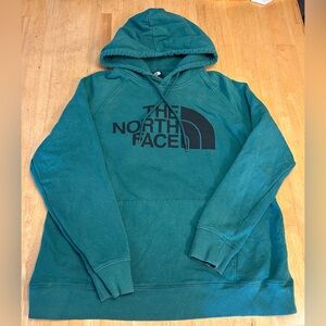 The North Face Hoodie Woman’s L Green Drawstring TNF Logo Used/Good